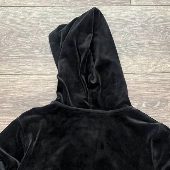 Art Class Black Full Zip Front Velour Hoodie Hooded Sweatshirt Size Large 10/12 - Picture 7 of 12